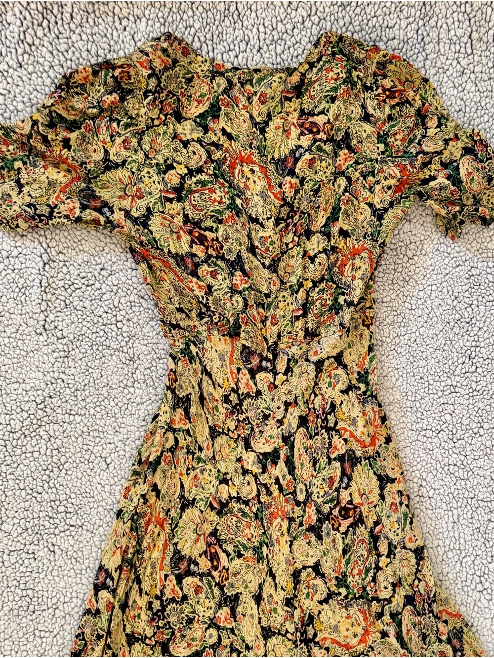 Chelsea & Violet Black Floral Wrap Maxi Dress with Cream and Orange Accents - Picture 9 of 10